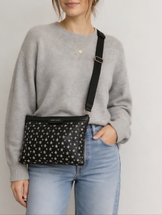 Jimmy Choo Handbags - Authentic JIMMY CHOO Sky Star Studded Black Clutch Wallet WOC Crossbody Shoulder